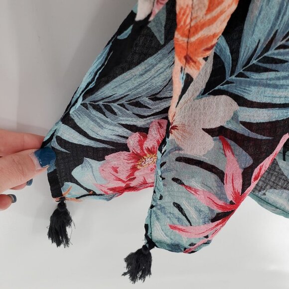 Kona Sol Swimsuit Coverup‎ Womens Size L Tropical Floral Kimono Sleeveless Swim - Picture 8 of 15